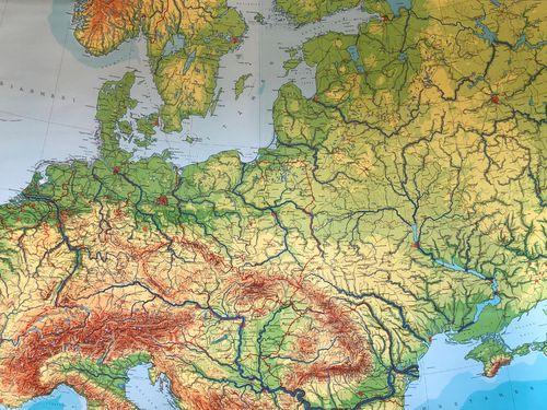 Keski-Eurooppa ja läntinen Itä-Eurooppa opetuskartta